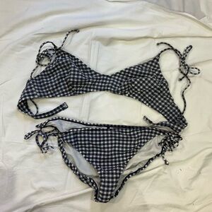 J. Crew Black and White Checkered Bikini